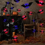 Halloween 3D Stereoscopic Bat LED Night Light PET Wall Decal Home Festival Party Indoor Wall Decoration Lamp