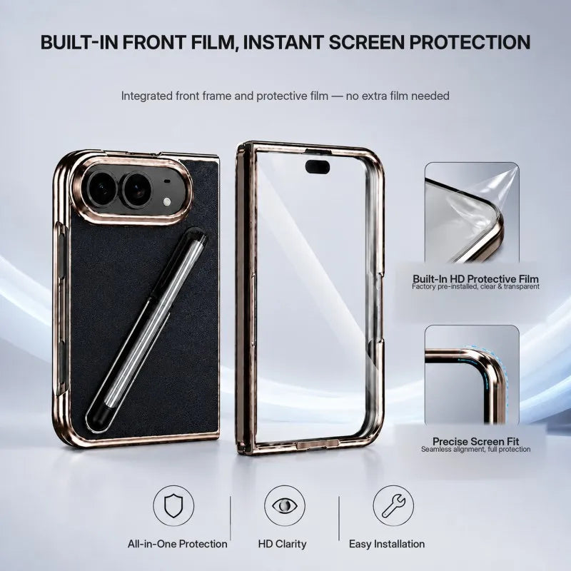 For Apple iPhone Duo case, delicate electroplated edges paired with a finely textured back panel, pen groove design