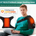Electric Heating Shoulder Knee Massager with 3 Levels Vibration Muscle Relax Belt for Arm Enlarge Size for Shoulder