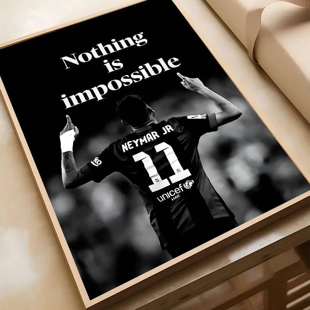 Athlete Inspirational Quotation Poster Home Gym Football Basketball Prints Wall Stickers Paintings for Home Living Room Decor