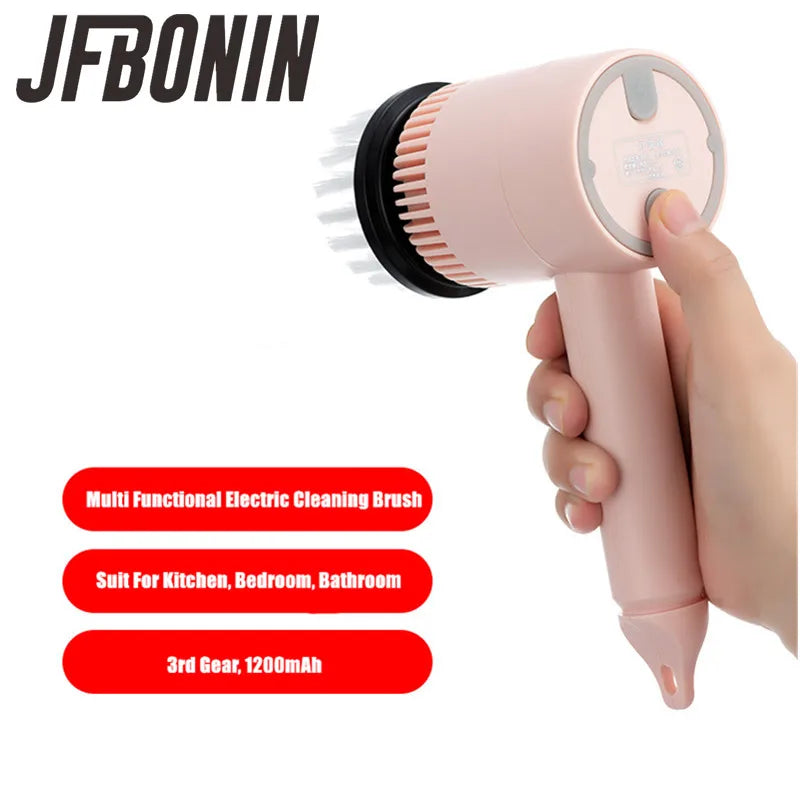 2025 Multi Functional Wireles Electric Cleaning Brush Household Toilet Cleaning Tool Handheld Kitchen Cleaning Brush