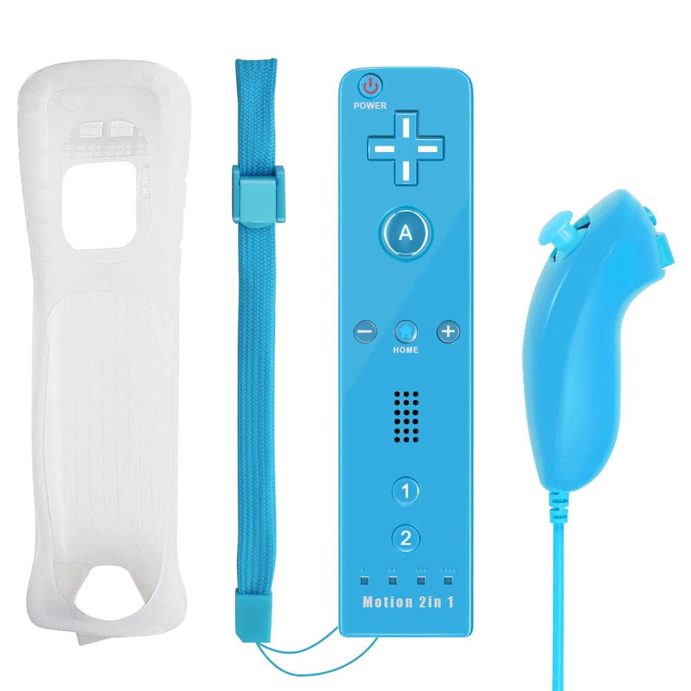 For Nintendo Wii/Will U Joystick 2in1 Wireless Remote Gamepad Controller Set Optional Motion Plus with Silicone Case Video Game