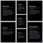 Discipline Motivational Terms Poster Modern and Elegant Wall Stickers for Home Decor Living Room Dormitory Wall Art