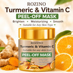 50g Turmeric and Vitamin C Peel-Off Mask, Brightens Skin Tone, Moisturizes, Smoothes, Nourishes, Tightens the Face, Anti-Wrinkle Skin Care, Firming and Lifting, Plumps Skin, Specially Designed for Large Pores and Loose Skin,
