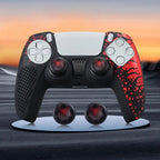 Para la funda del mando de PS5, carcasa de silicona antideslizante protectora compatible con el mando de PS5 con tapa de agarre para el pulgar