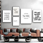 Minimalist Text Inspirational Poster Wall Art Print Poster Decorative Mural Home Decor Gift Unframed