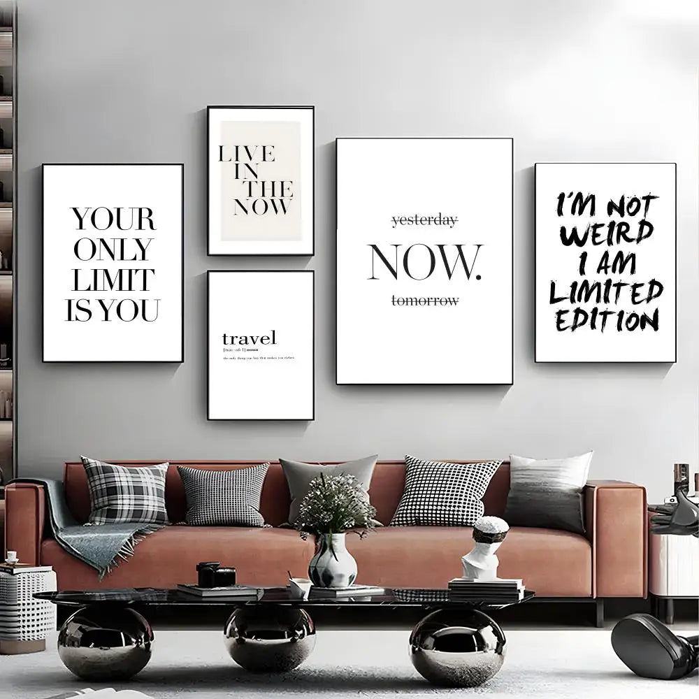 Minimalist Text Inspirational Poster Wall Art Print Poster Decorative Mural Home Decor Gift Unframed