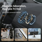Double Sided Magnetic Suction 3 Sections Shimmering Powder Magnetic Ring Phone Holder 360° Rotatable Ultra Light Ultra Thin Allo
