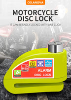 Motorcycle Bicycle Lock Alarm Safety Protection Padlock Disc Aluminum Alloy Anti-Theft Reminder Rope Lock Bag Motorcycle Accesso