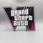 In Stock Custom 3d Gta 6 Grand Theft Auto Logo Stand Creative Desktop Ornament Game Peripheral Display Decor For Home Office