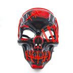 Evil Skull Mask Halloween Carnival Masquerade Haunted House Scary Decoration Cosplay Skeleton Scary Theme Party Light Up Mask