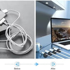 5/50 Unidades Mini Enrollacables Organizador USB Clips de Cable de Carga Sujetacables Organizador de Escritorio Protectores de Cables y Alambres en Casa Oficina Coche