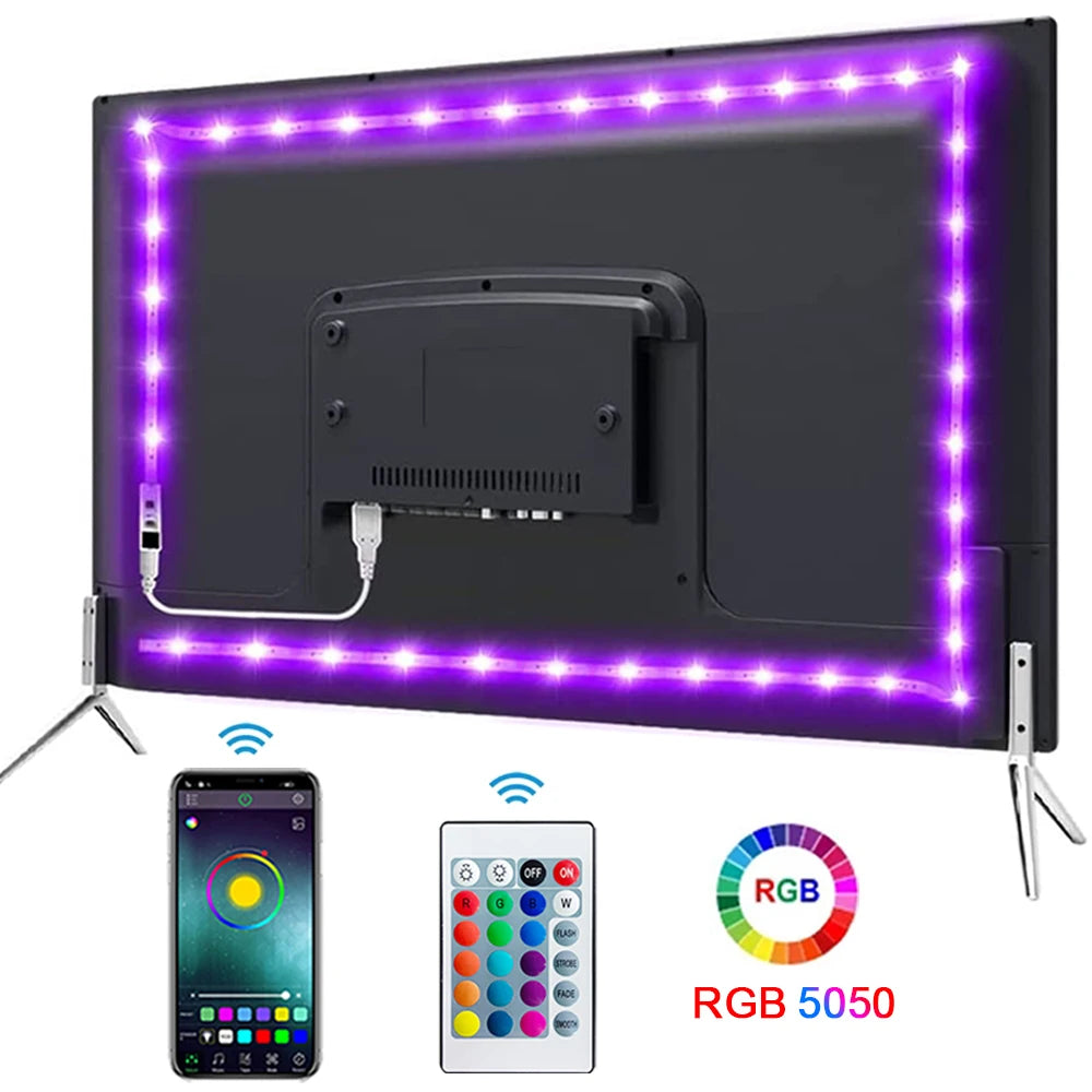 USB RGB LED Strip Light 5V | Self-Adhesive, TV & Desktop Backlight, 5050 SMD