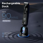 Electric Body Hair Trimmer,Groin Trimmer Ceramic Blade, Waterproof Wet/Dry Groomer, USB Recharge Dock, Men’s Wireless Ball Shaver,LED Display
