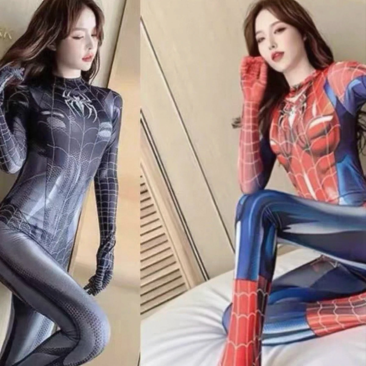 Halloween Cosplay Costume For Spider Women Superhero Costume Black Cat Tight 3d Printing Jumpuit Bodysuit Toys Christmas Gift