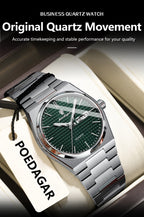 POEDAGAR Luxury Original Man Watch Waterproof Stainless Steel Luminous Men's Wristwatch Date Week Quartz Fashion Watches For Men