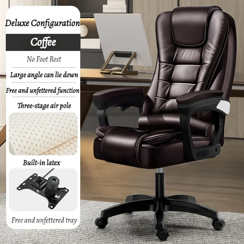 Leather Executive Office Chair Gaming Adjustable Modern Ergonomic Chair Mobile Massage Designer Silla Oficina Salon Furniture