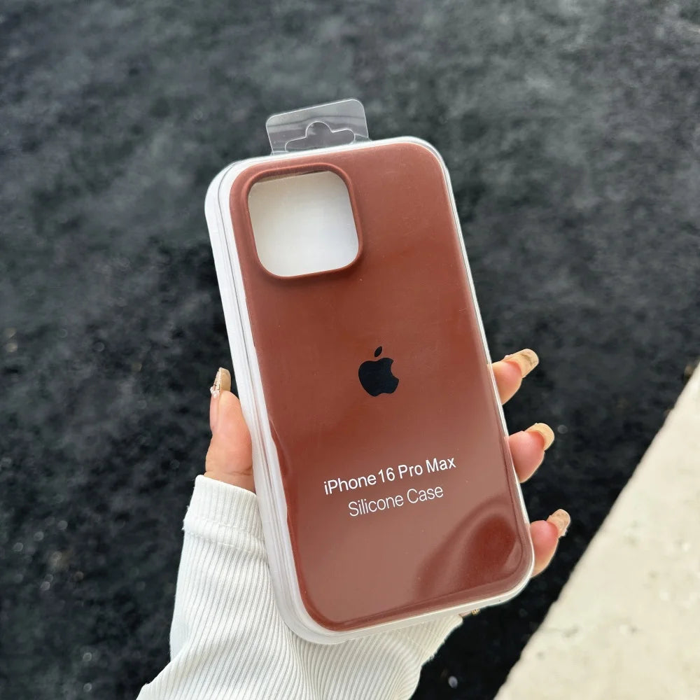 Luxury Liquid SIilicone Solid Candy Color Phone Case for Apple iPhone 17 Pro 16 15 14 13 18 Pro Max Shockproof Cover with Logo