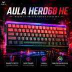 AULA HERO 68 HE Hall Effect Gaming Keyboard 65% Wired RGB Hot Swappable 8K Polling 0.01mm Magnetic Switch for PC Gamers