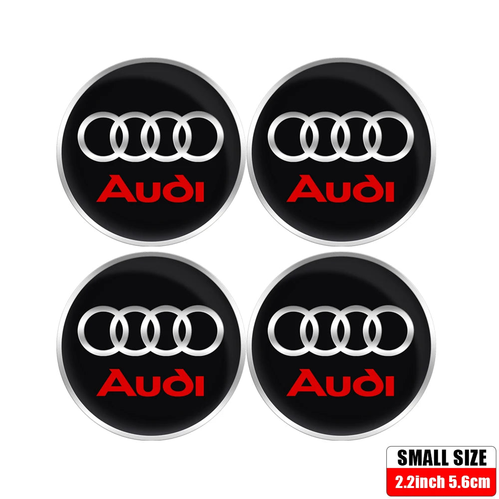 56/60/65MM Car Wheel Hub Caps Auto Emblem Tyre Center Covers Accessories For Audi A1 A2 A3 A4 A5 A6 A7 A8 Quyttro Sline RS Q2 Q3