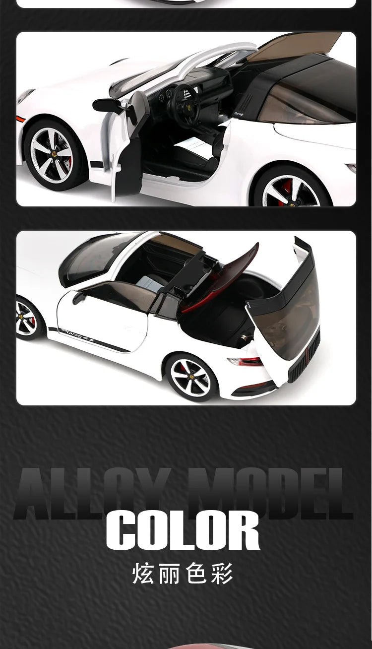 1:32 911 Targa 4S Sports Car Alloy Car Model Simulated Children's Toy Collection Ornaments for Boys Gifts
