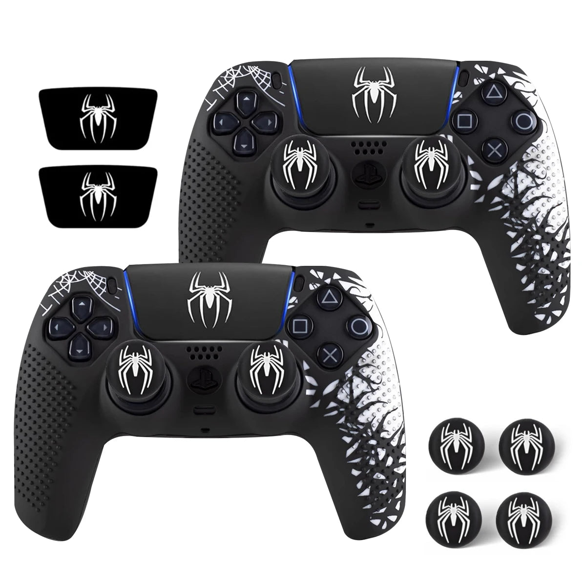 Rutschfeste Controller-Hülle für PS5 Controller, Silikonabdeckung mit Gummi-Daumengriff und Touchpad-Sticker für PS5