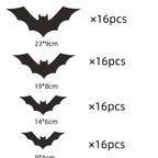 DIY Halloween Bat Decoration 3D PVC Bat Wall Sticker Black Bat Wallpaper Halloween Real Horror Prop