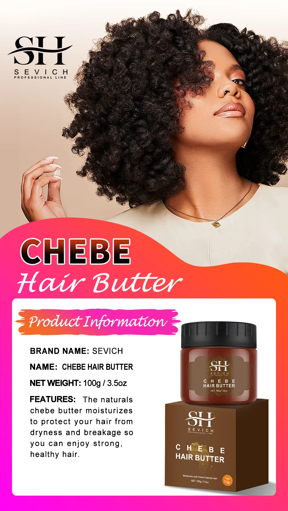 Africa Crazy Chebe Hair Butter Traction Alopecia Anti-break Hair Growth Products Moisturize Repair Dry Hair Mask Beauty Health