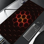 Large Gaming Mouse Pad 90x40 Red Blue Gradient Design Non-Slip Rubber Sewn Edge Gaming Desk Mat Keyboard Gamers and Office Work