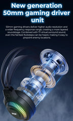 RGB Cool Lighting Wired Earphones Low Latency Headphones with Mic Breathable Comfortable Earbuds Surround Sound Effects for Game