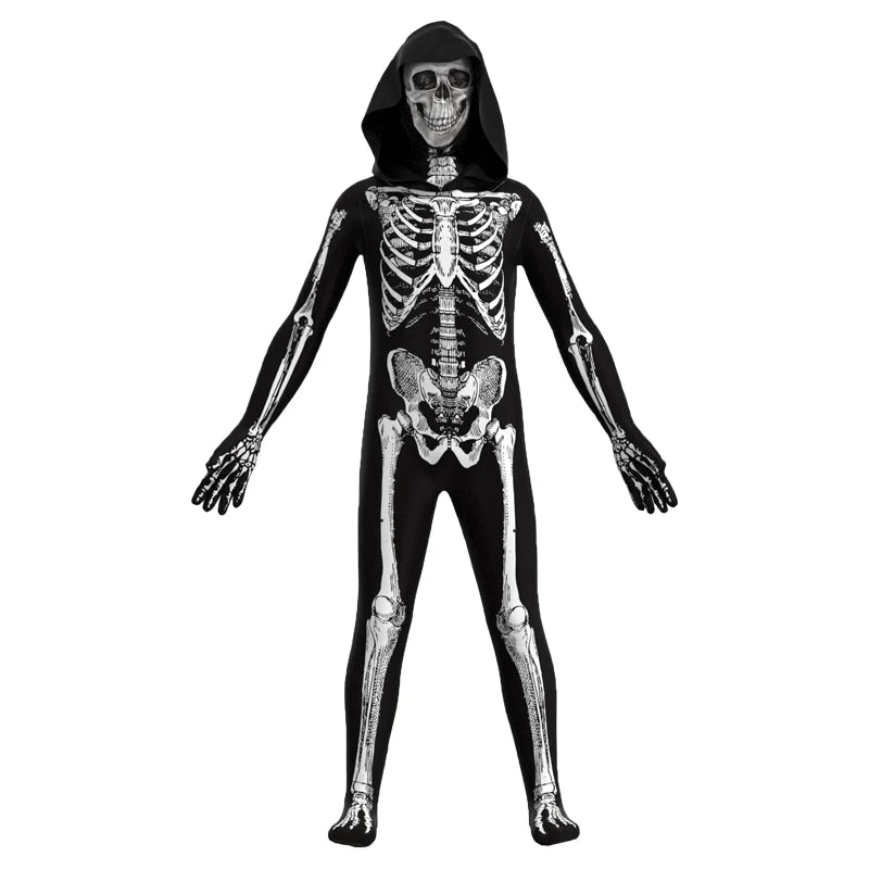 Scary Zombie Costume Cosplay Skeleton Skull Costume Suit Halloween Costume for Adult Carnival Party Dress Up
