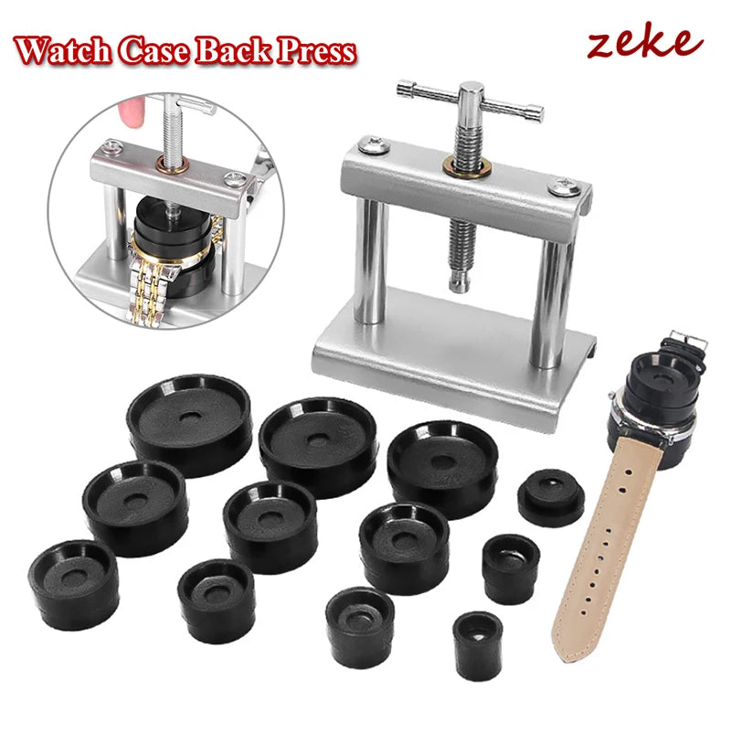 Professional Watch Back Case Presser Closing Metal Capping Machine Watch Press Set for Change Battery Watchmaker Maintenance Kit