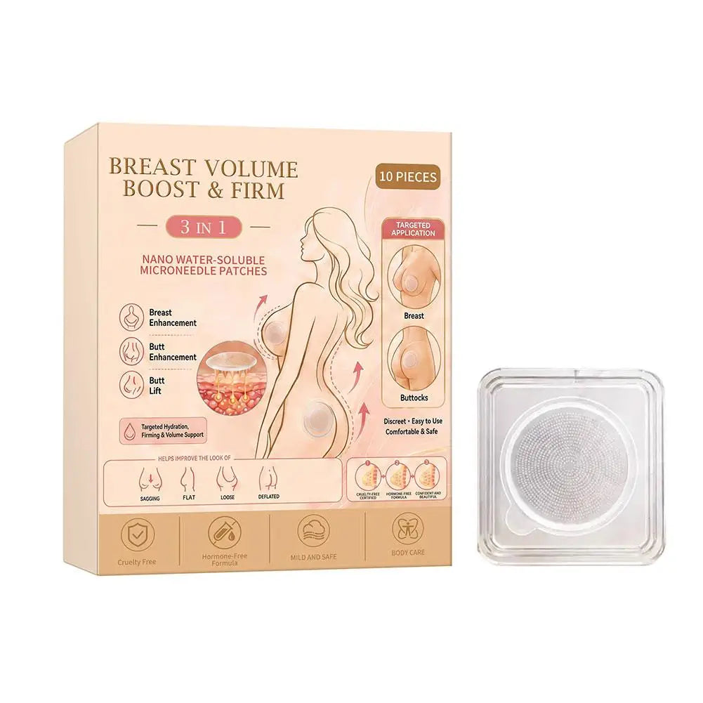 Breast Volume Boost Firm Patches 3 in 1 Nano Water Soluble Microneedle Body Care for Breast Butt Lift Targeted Hydration