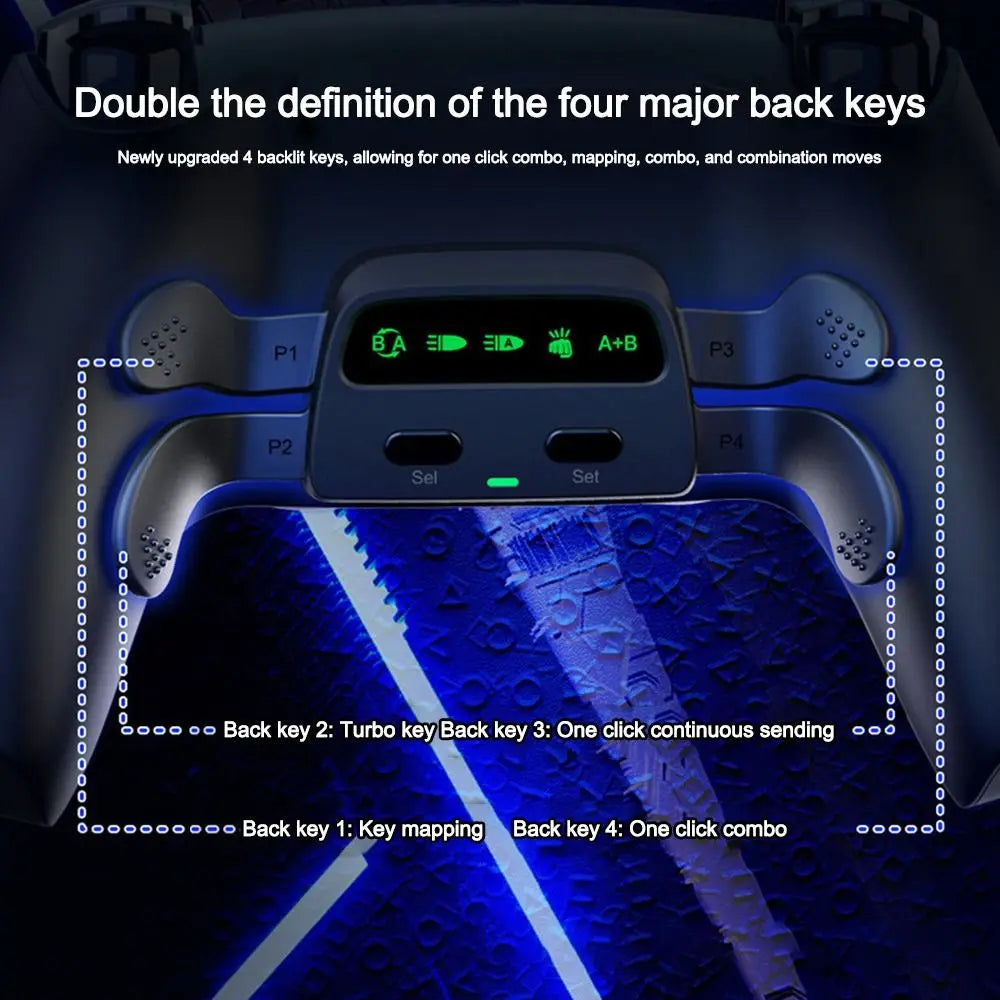 Professional Gaming Gamepad Back Paddles Multi-function DIY Gamepad Extension Programmable Controller Back Buttons for PS5