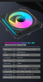 JUMPEAK MX120 360mm Modular Wireless Splicing PC 120mm Case Cooling Fan ARGB Infinite Mirror Effect For Computer Water Cooler