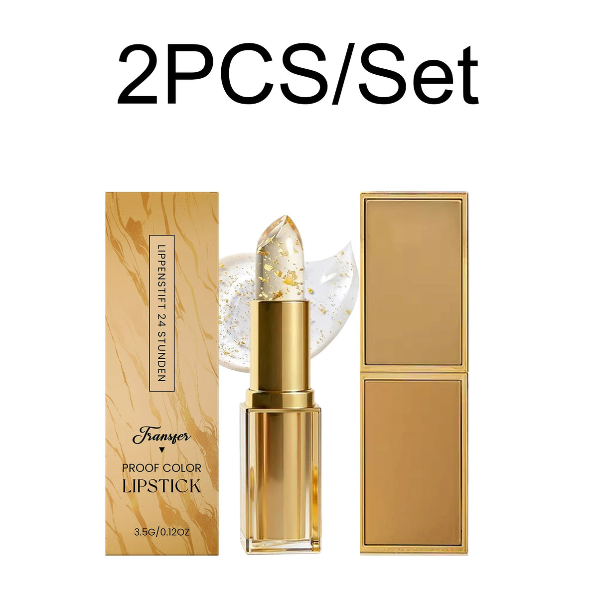 Color Changing PH Reactive Lip Balm With Gold Flecks And Non Sticky Shine