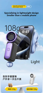 Handheld Mini Fan 5 Speed Adjust Type C Rechargeable Portable Fan Digital Display Desktop Fan Outdoor Use