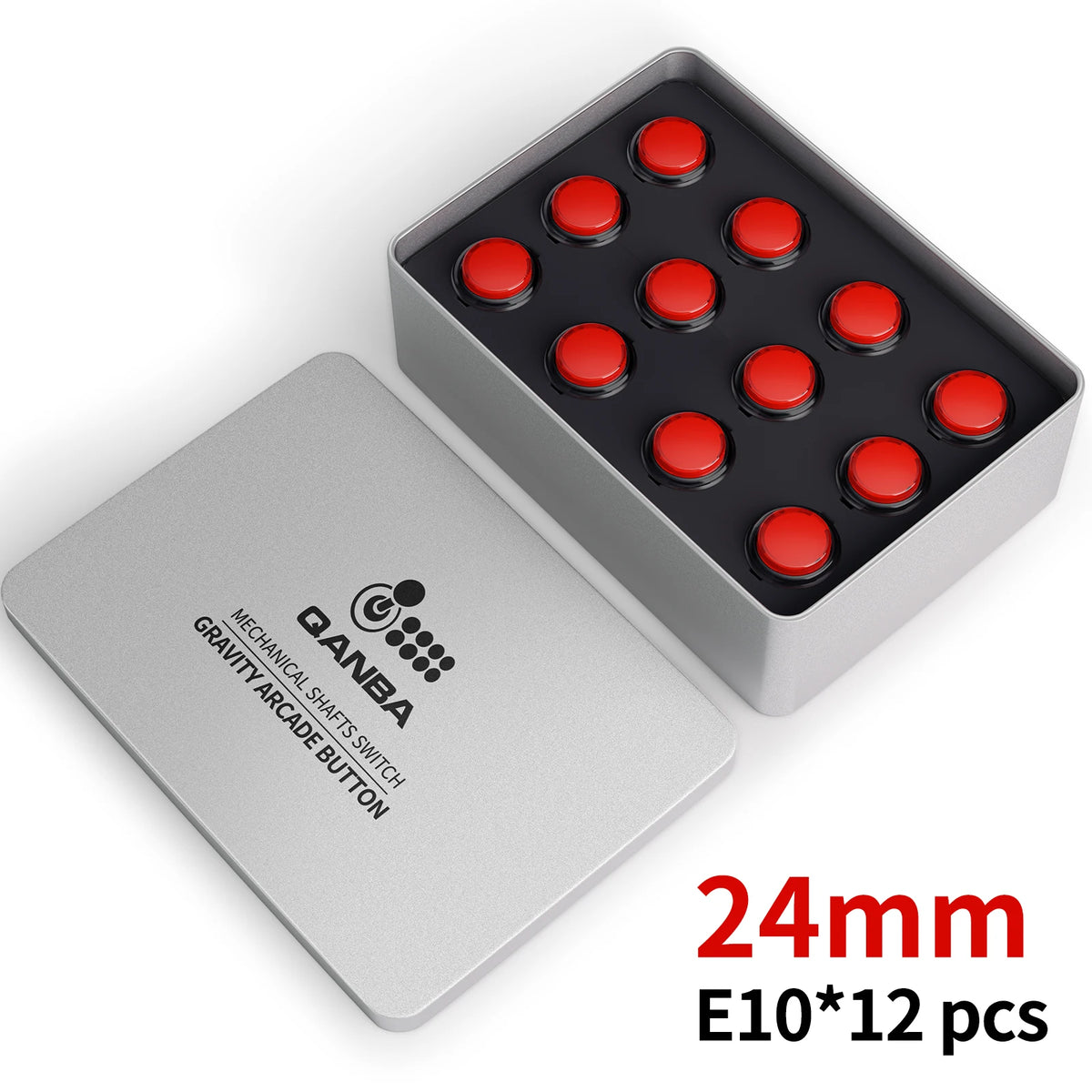Qanba Gravity KS Mechanical Shafts Silent Pushbutton 24mm/30mm Arcade Button Snap-in (Boxed)