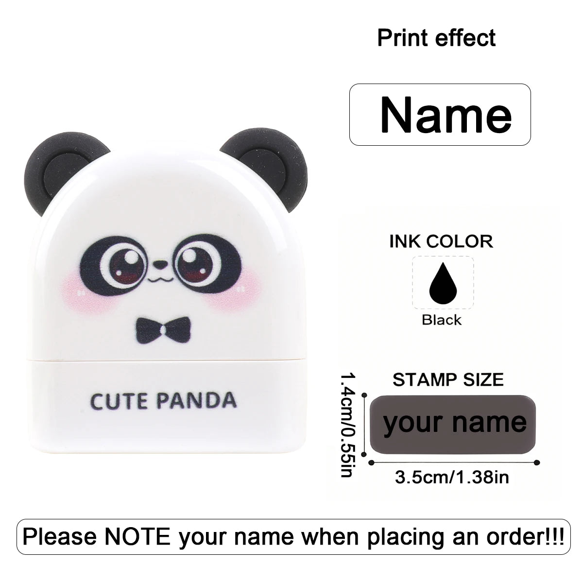 Personalized Cute Name Stamp Waterproof Clothing Label for Kids Self Ink Stamp for Kindergarten School Bags Custom Stamp