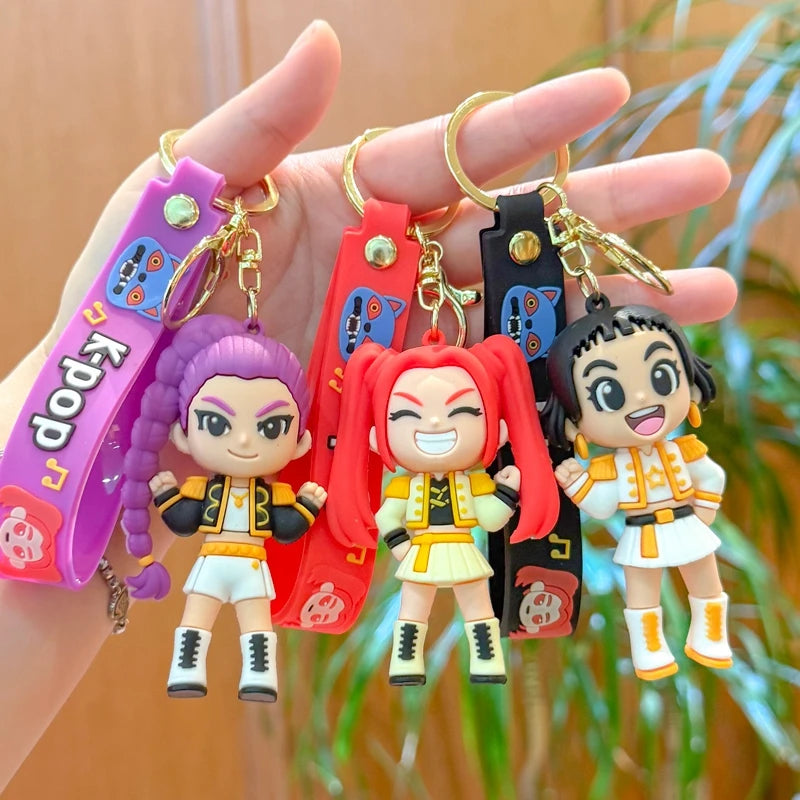 2026 K-pop Idol Group Keychain Rumi Mira Zoey Anime Figure Keyrings PVC Backpack Pendant Birthday Chiritmas Gift Party Favors 키링