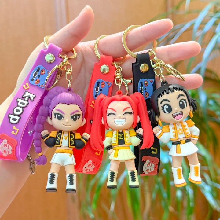 2026 K-pop Idol Group Keychain Rumi Mira Zoey Anime Figure Keyrings PVC Backpack Pendant Birthday Chiritmas Gift Party Favors 키링