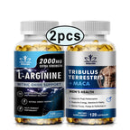 2PCS Men's L-Arginine Endurance Tribulus Terrestris Capsules Male and Female Supplements-Muscle Mass, Endurance and Vitality