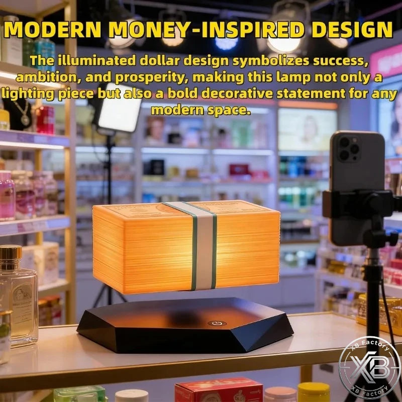 Floating Money Lamp for Fans Levitating Dollar Lamp Desk Gadget for Game Room Office Man Cave Decor Unique Gift for Gamers