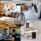 1-10Pcs Collapsible Laundry Basket Dirty Clothes Mesh Pop Up Hamper Storage Basket Toy Storage Bag for Home Bathroom Dorm Travel