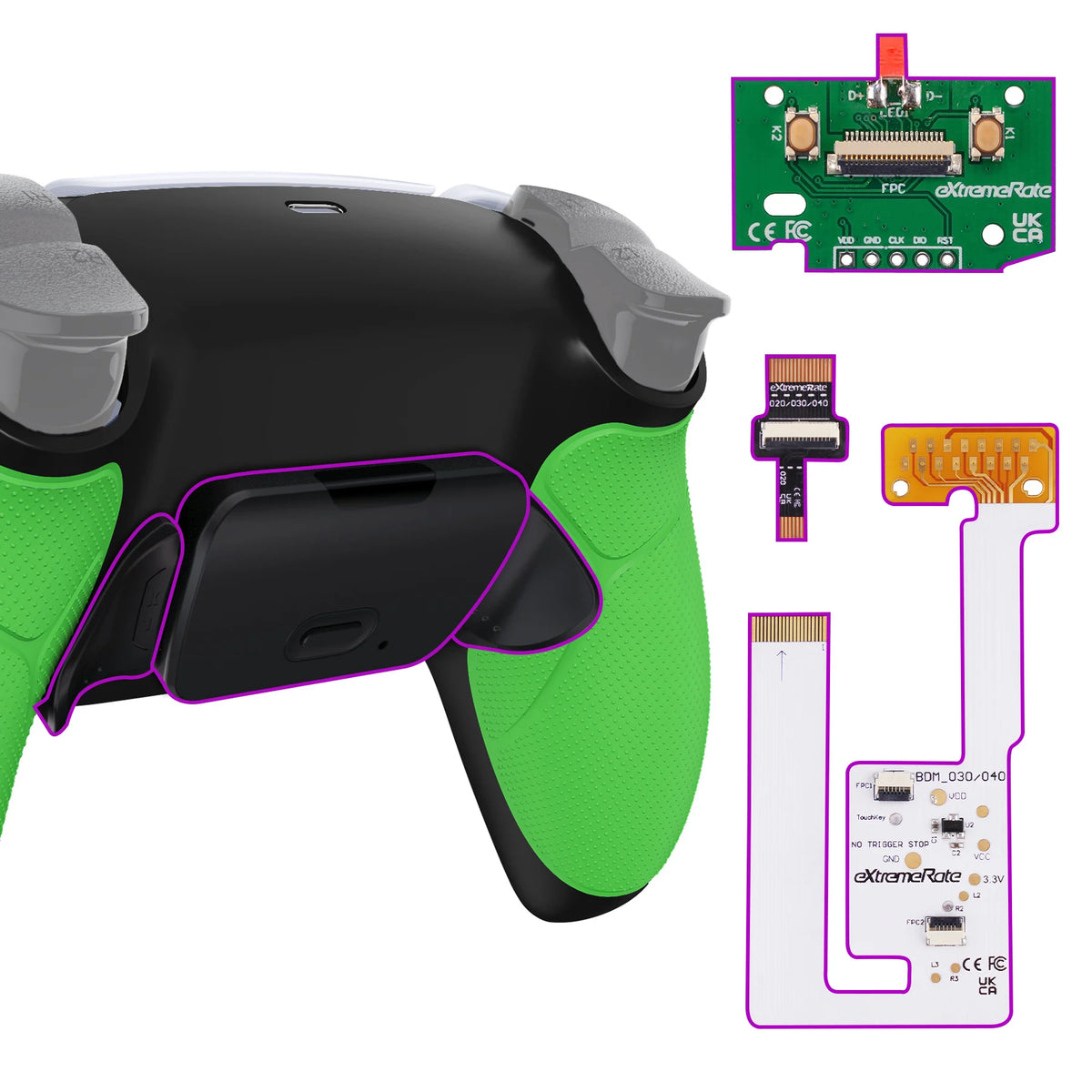 eXtremeRate Back Paddles Programable RISE V3 Remap Kit for ps5 Controller BDM-030/040/050, Upgrade Board Back Shell Back Button