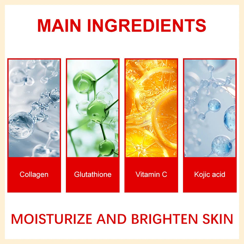 JUINHOU Glutathione Vitamin C Brighten Face Cream and Serum Set Even Skin Tone Niacinamide Anti-Oxidation Radiant Glow Skin