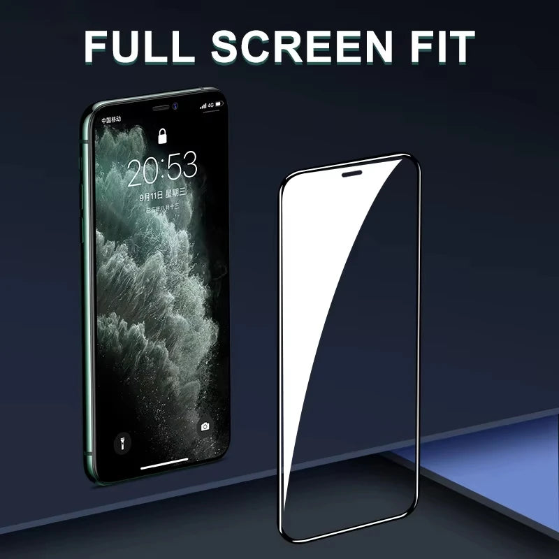 1-4Pcs 9H Screen Protector For iPhone 15 16 17 Pro Max 18 11 14 12 13 Mini X XS XR Protective Glass For iPhone 7 8 Plus SE Film