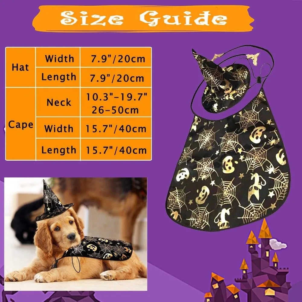 Funny Pumpkin Pet Halloween Costumes Cape Adjustable Soft Cats Cosplay Clothes Bat Black Halloween Pet Apparel Party