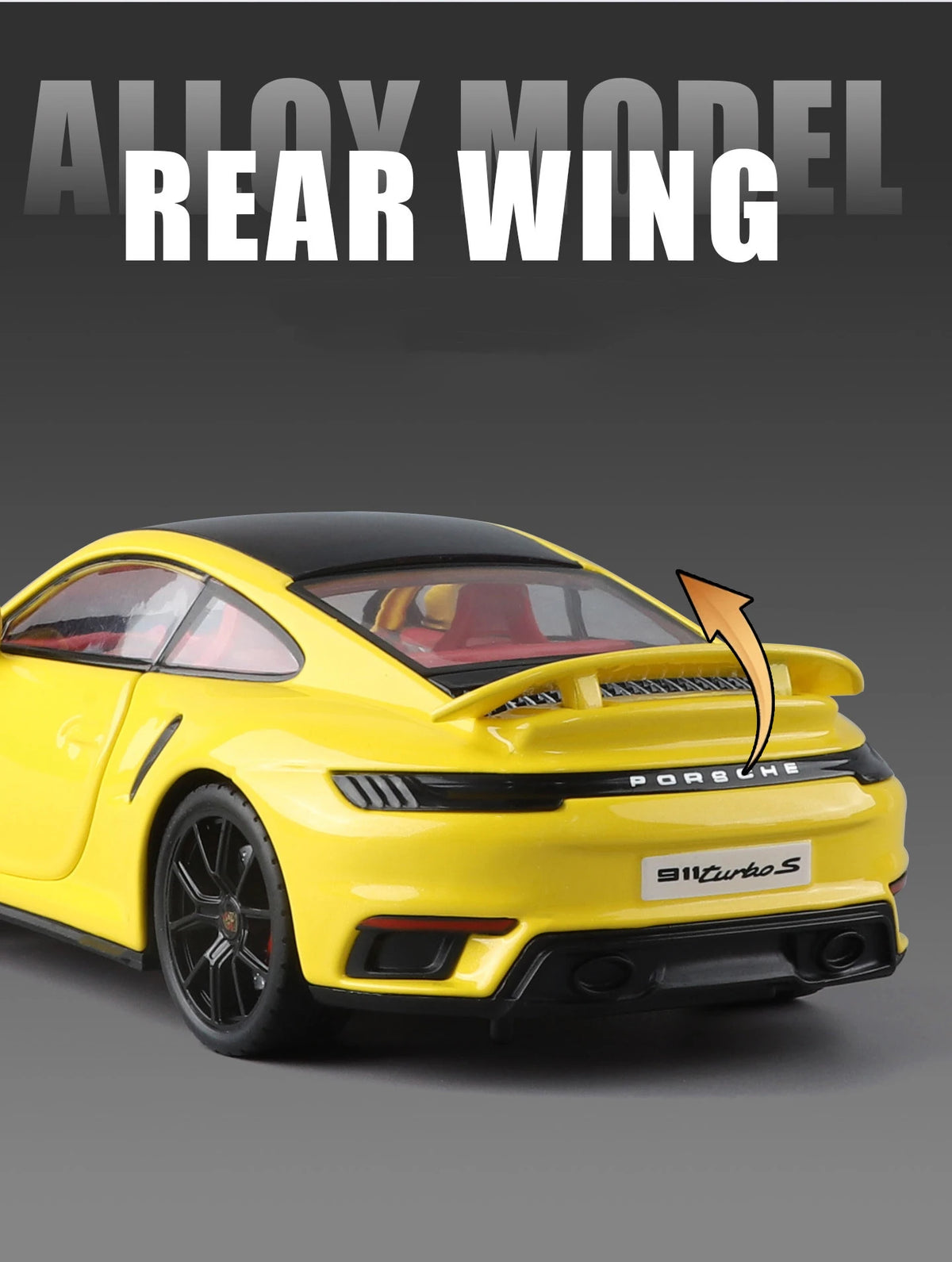 1:24 Porsche 911 992 Turbo S Alloy Sports Car Model Diecast Metal Racing Vehicles Car Model Simulation Sound Light Kids Toy Gift