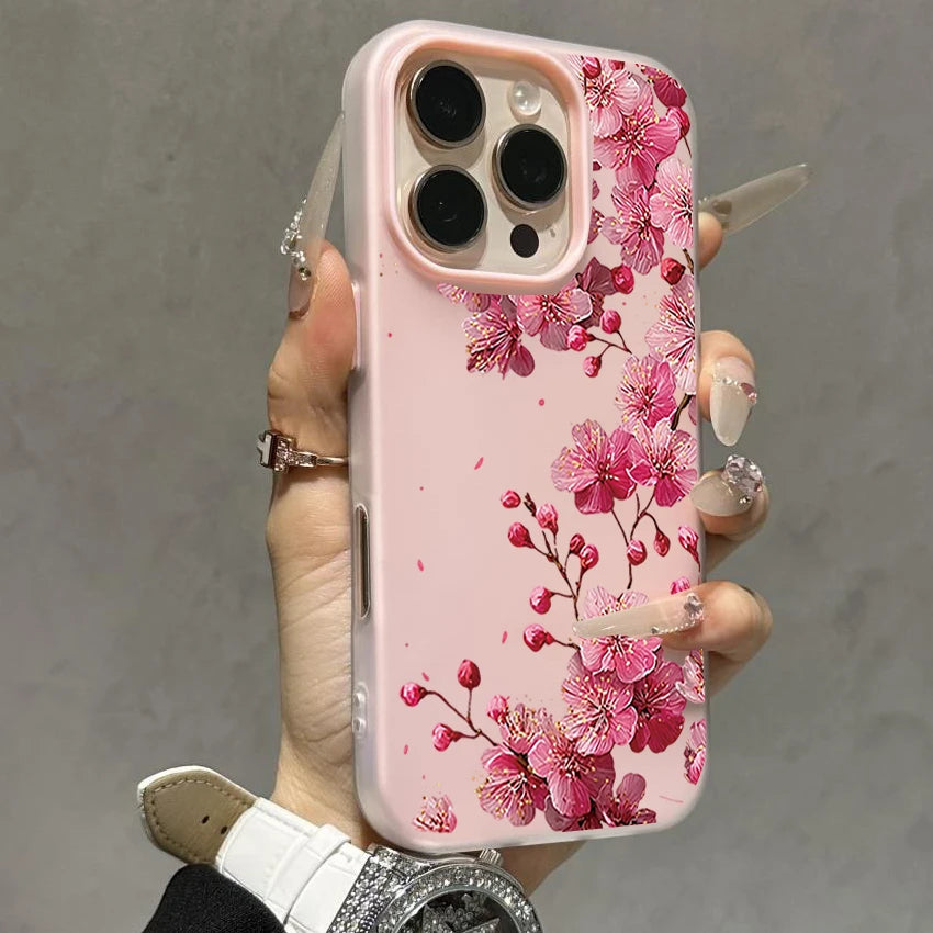Peach Blossom Candy Color Phone Case For VIVO V40 V50 V60 Lite V70FE Y31D Y05 Y04 Y29 Y19S Y17S Y27 Y38 Y22S Casing TPU